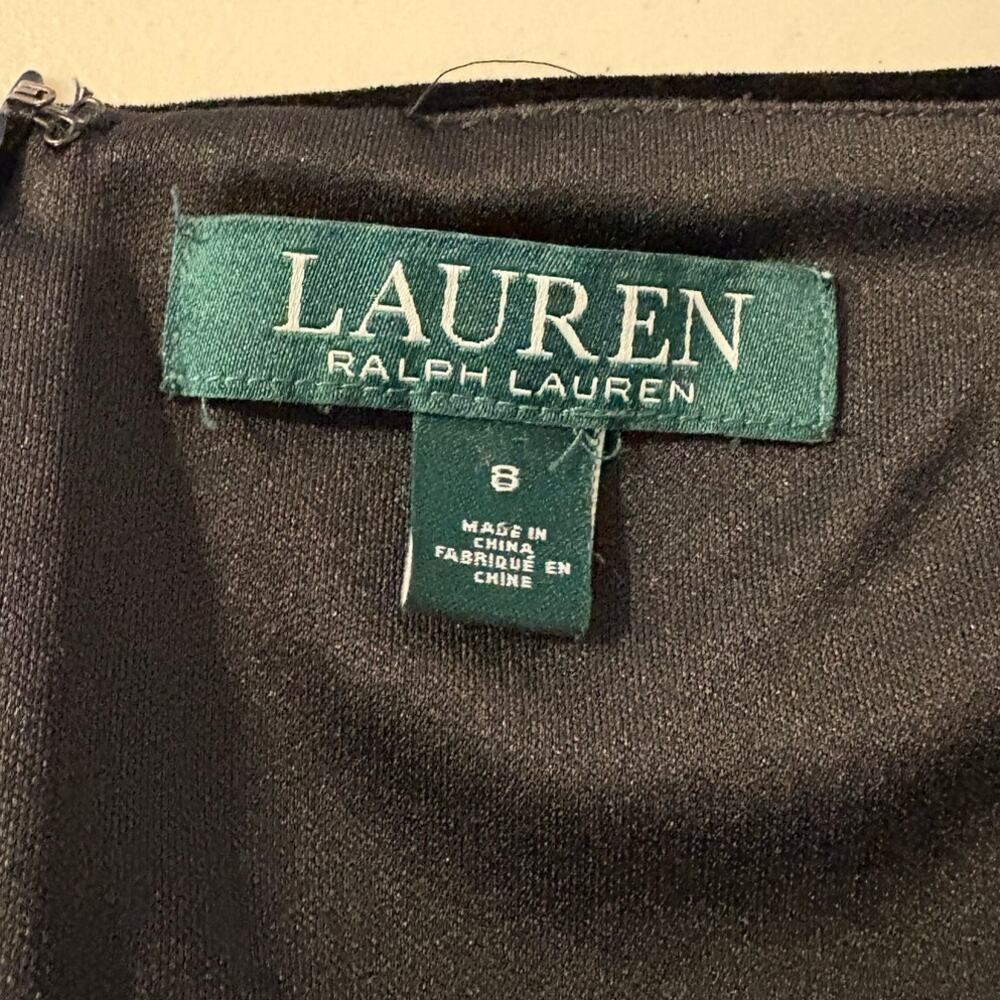 Lauren Ralph Lauren Black Off The Shoulder Bishop Sleeve Dress Size 8 - Picture 4 of 6